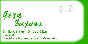 geza bujdos business card